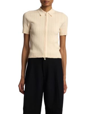 Ribbed Polo Top