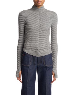 Merino Wool Ribbed Long Sleeve Top