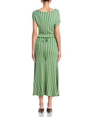 orange green dress Universal Standard Plus Size Sunshower Flowy Linen Dress