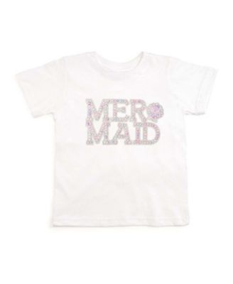Girls' Mermaid Pearl Patch Short Sleeve T-Shirt - Baby, Little Kid