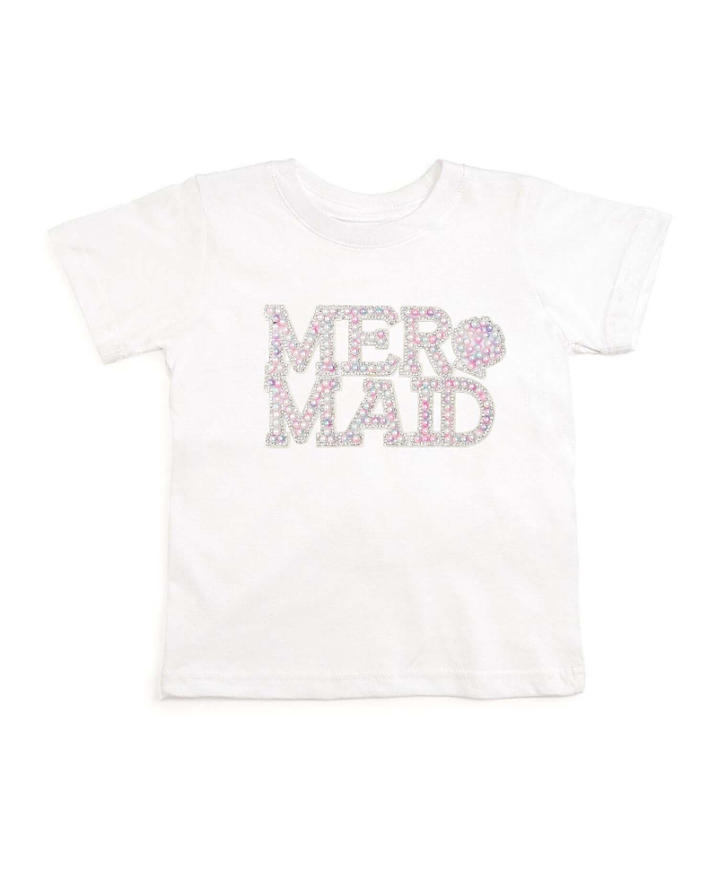 Sweet Wink Girls' Mermaid Pearl Patch Short Sleeve T-Shirt - Baby, Little Kid