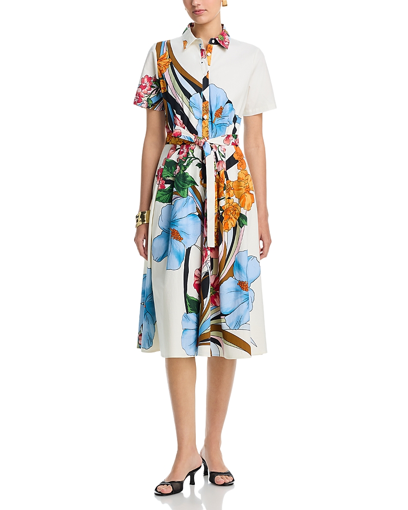 T Tahari Button Down Fit & Flare Dress
