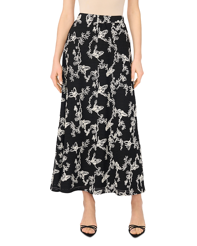 Vince Camuto Floral Chainstitch Knit Maxi Skirt