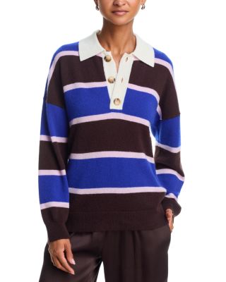 100% Cashmere Striped Rugby Sweater - Exclusive