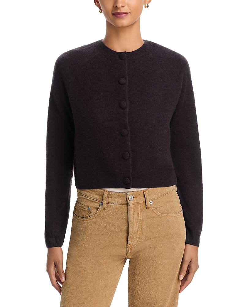 Aqua 100% Cashmere Crewneck Cardigan - Exclusive