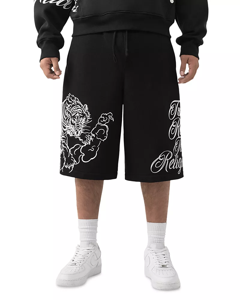 True Religion Mikey Tiger Graphic 12 Shorts