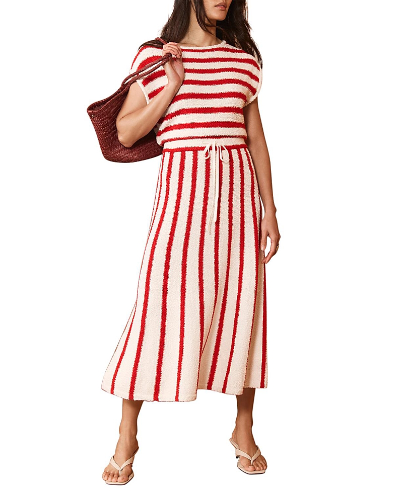Mint Velvet Women's Striped Knit Midi Dress