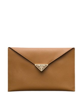Saffiano Leather Envelope Clutch