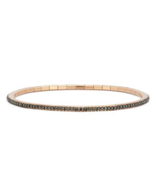 Men's 18K Rose Gold Black Diamond Extensible Bracelet, 1.44 tcw