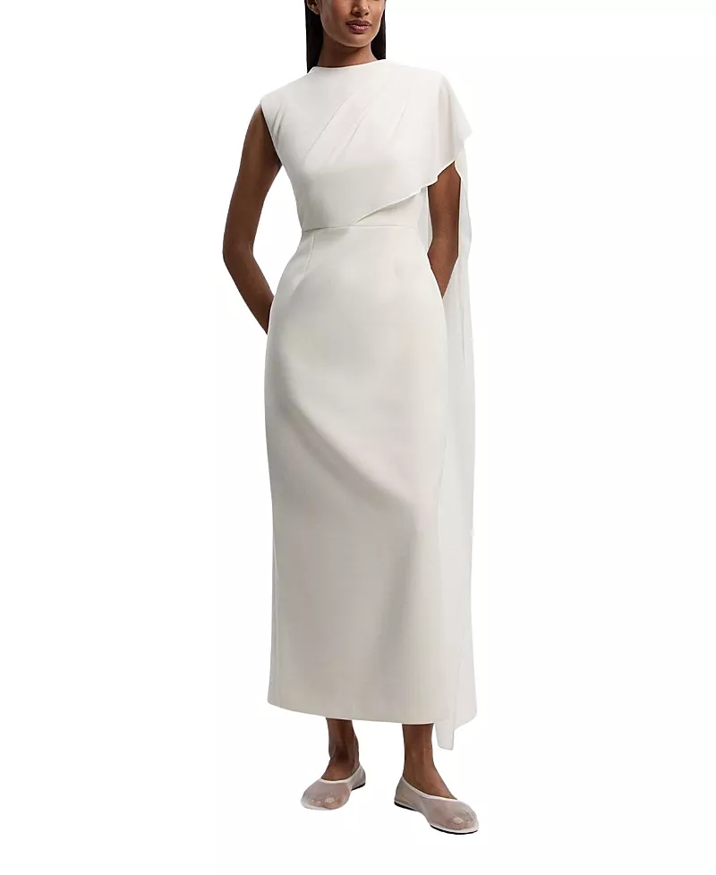 Karen Millen Tailored Cape Drape Maxi Dress
