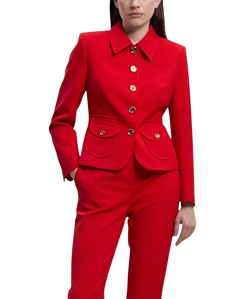 Karen Millen Textured Compact Stretch Tailored Jacket