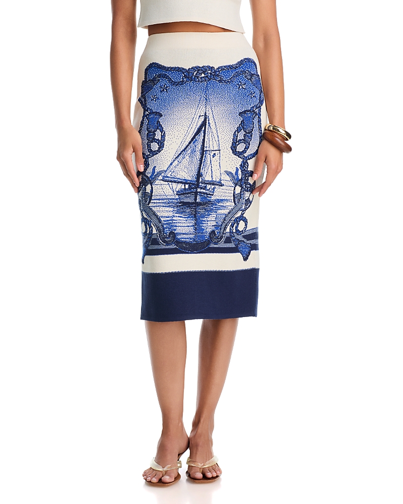 yukio Jacquard Knit Pencil Skirt
