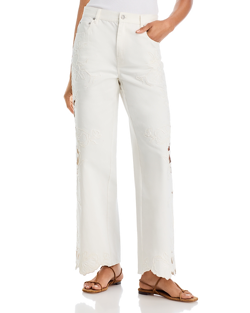 Simkhai Porter Embroidered Denim Pants