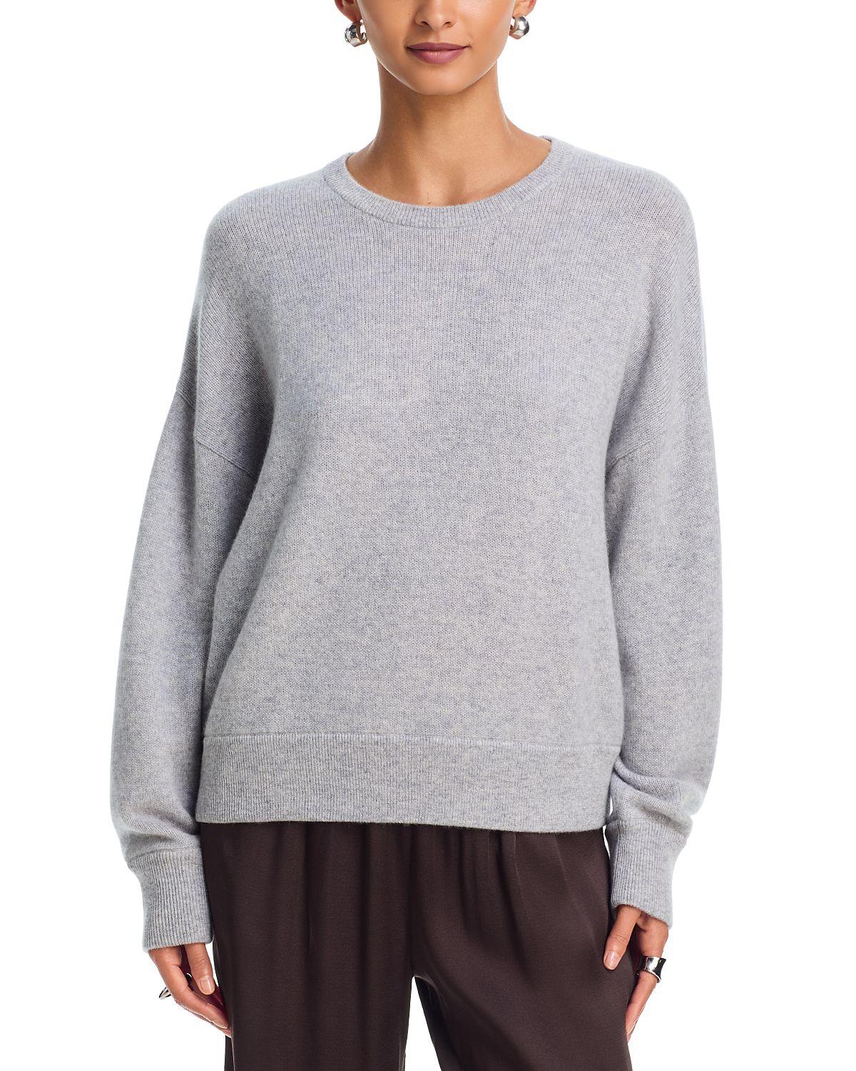 Aqua Drop Shoulder Dolman Crewneck Cashmere Sweater - Exclusive