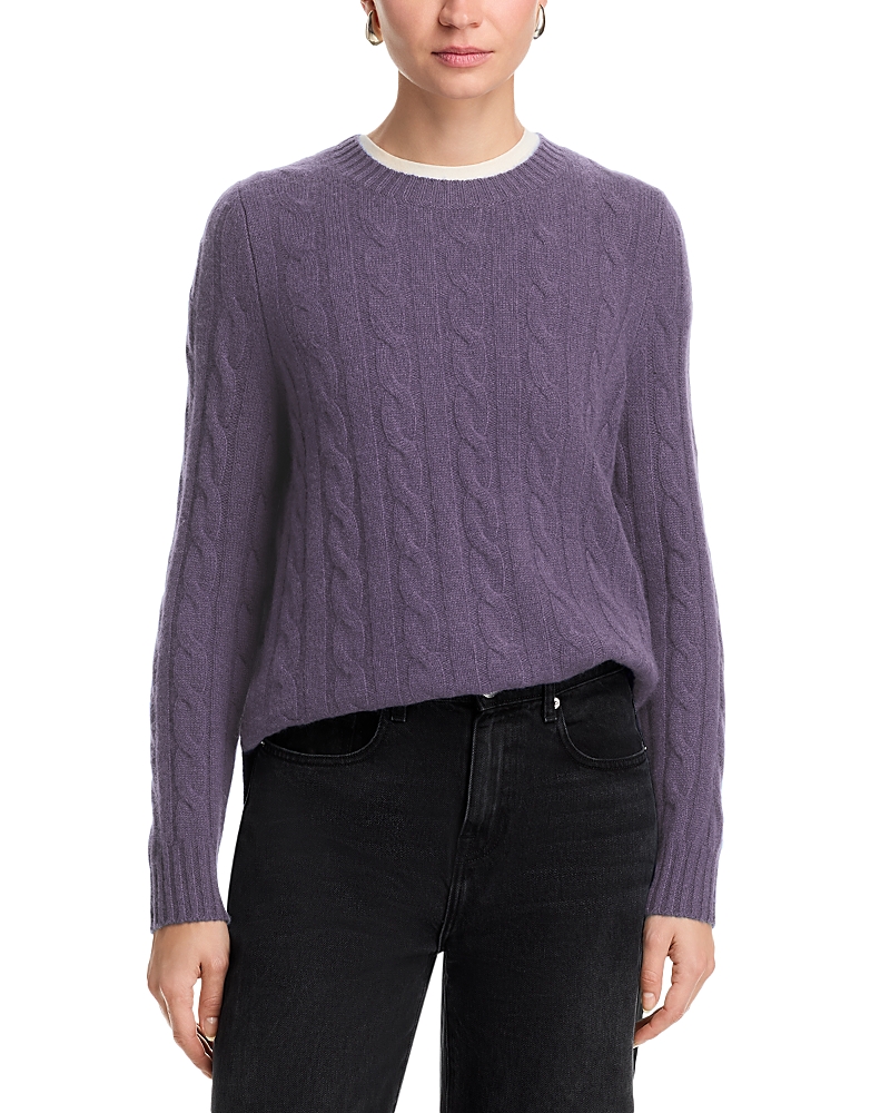 C By Bloomingdale's Cashmere Cable Knit Crewneck Sweater - Exclusive