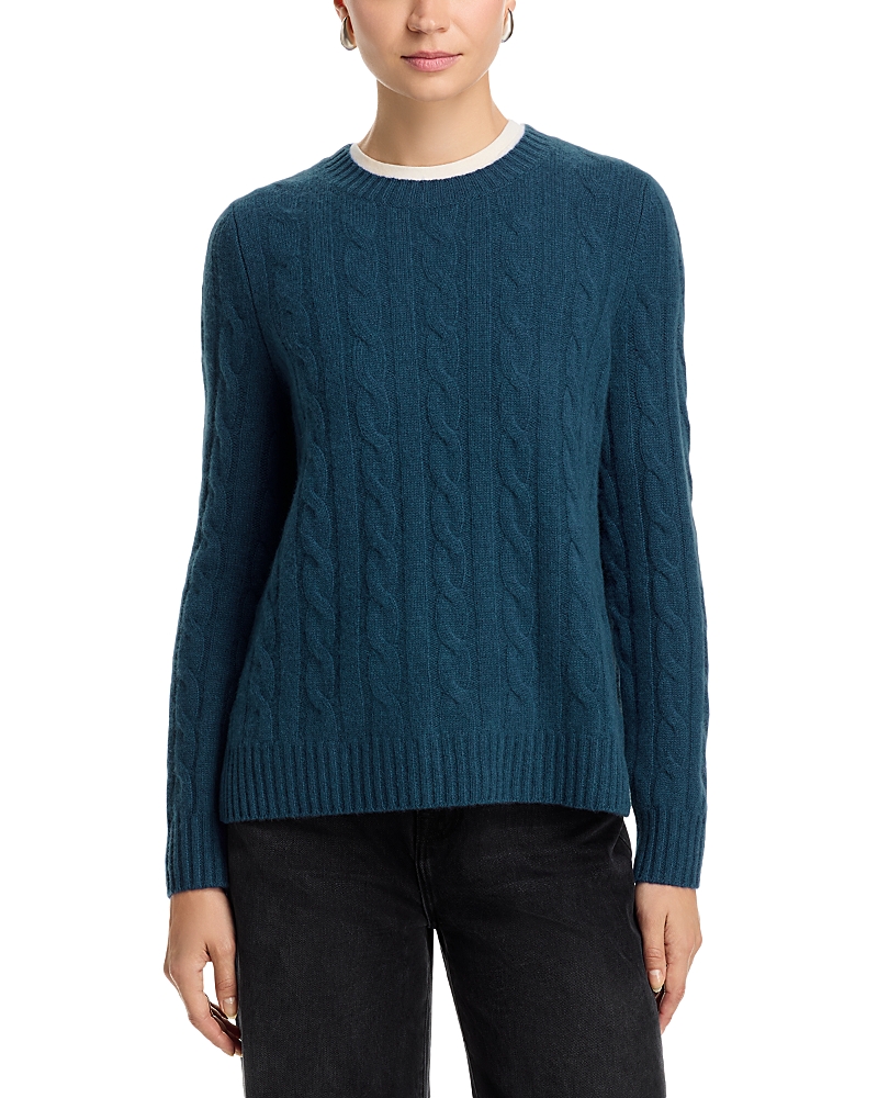 C By Bloomingdale's Cashmere Cable Knit Crewneck Sweater - Exclusive