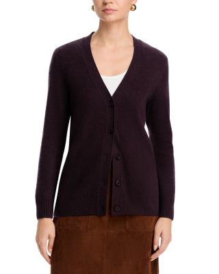 100% Cashmere Grandmother V Neck Cardigan Sweater - Exclusive