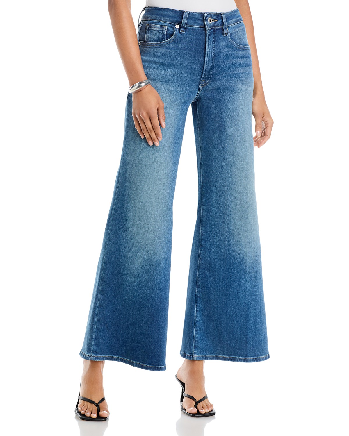 Soft Tech Good Waist High Rise Palazzo Ankle Jeans in Indigo