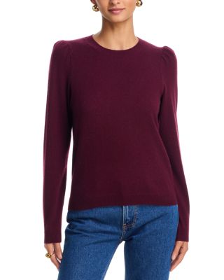 100% Cashmere Ruched Puffed Shoulder Sweater - Exclusive