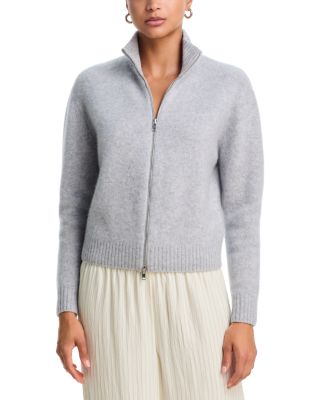 100% Cashmere Brushed Zip Front Sweater - Exclusive
