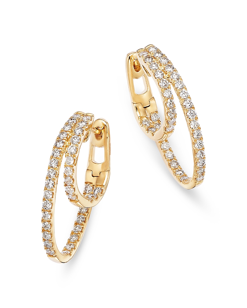 Bloomingdale's Fine Collection Diamond Inside Out Double Hoop Earrings in 14K Yellow Gold, 1.50 tcw