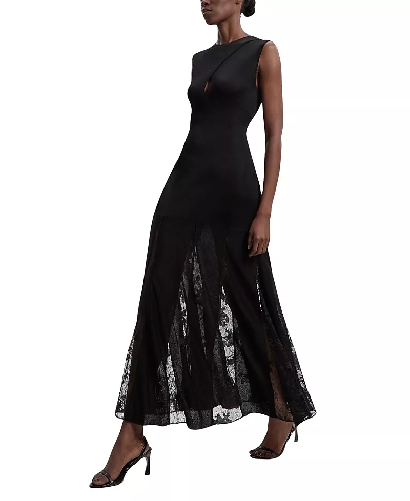 Karen Millen Slinky Lace Knit Maxi Dress