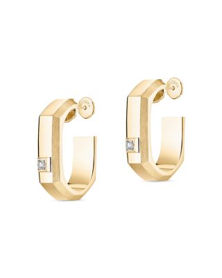 Messika 18K Gold Moderniste Single Pave Diamond Hoop Earring, 0.03 tcw