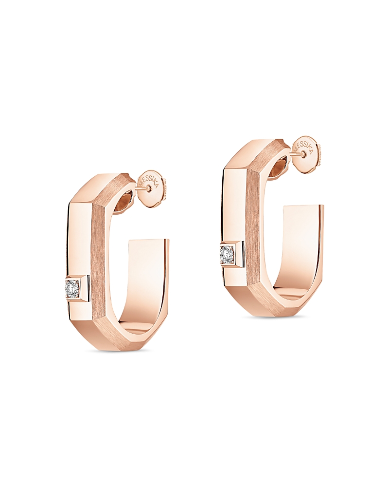 Messika 18K Gold Moderniste Single Pave Diamond Hoop Earring, 0.03 tcw · M