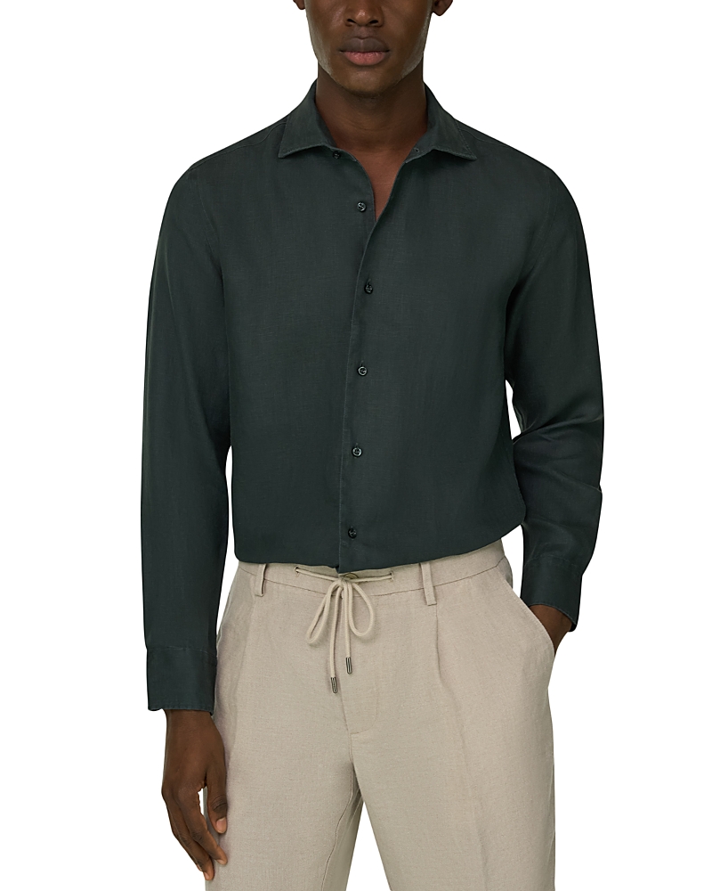 Boggi Milano Bowling Collar Linen Shirt