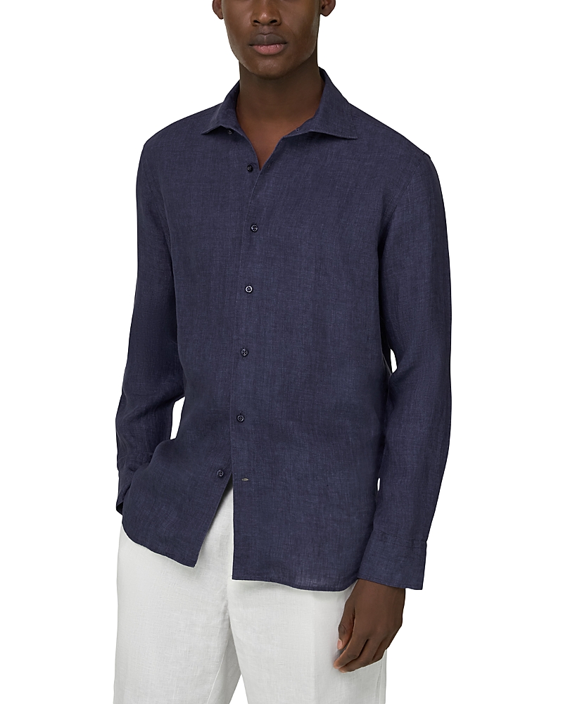 Boggi Milano Bowling Collar Linen Shirt