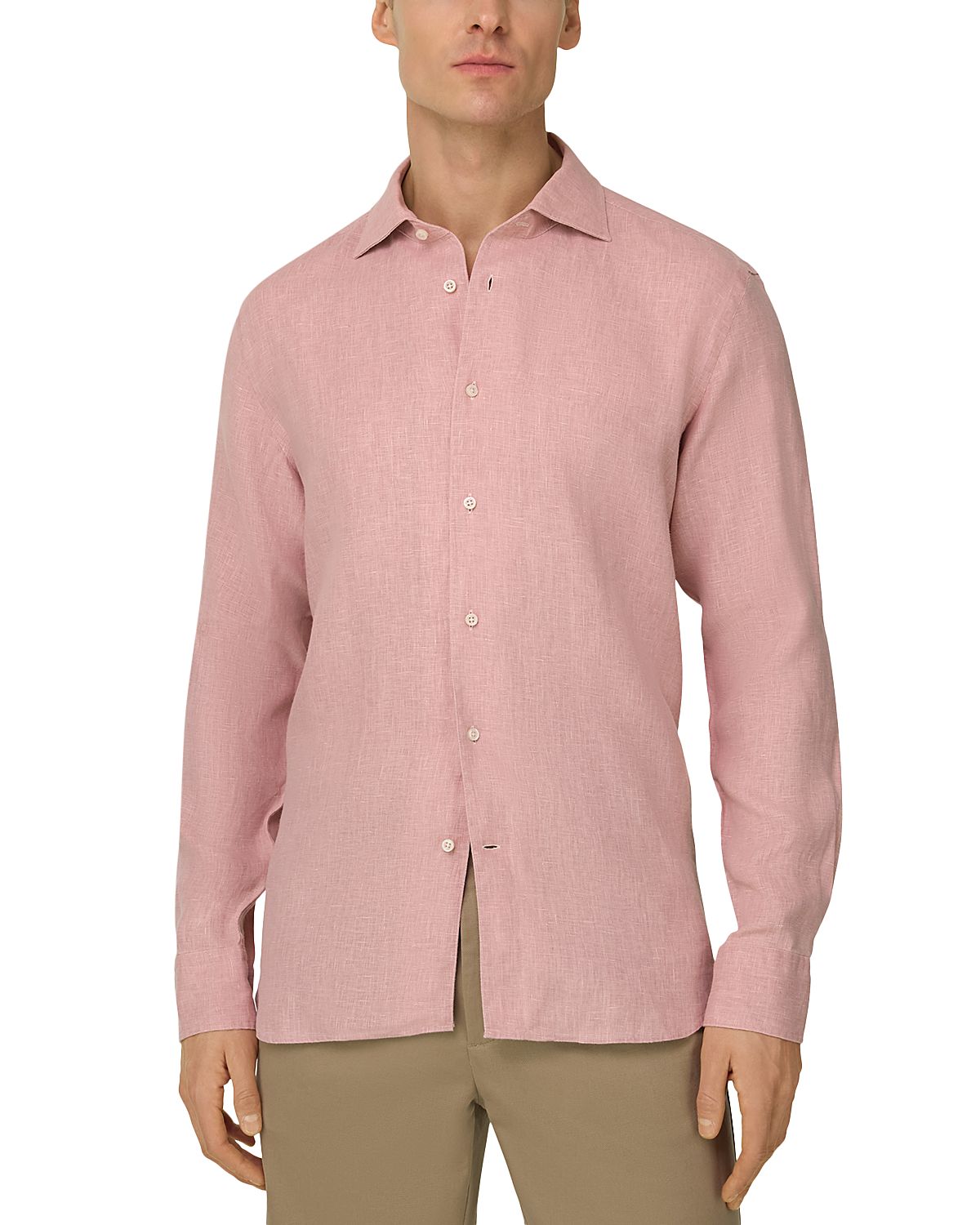 Boggi Milano Bowling Collar Linen Shirt