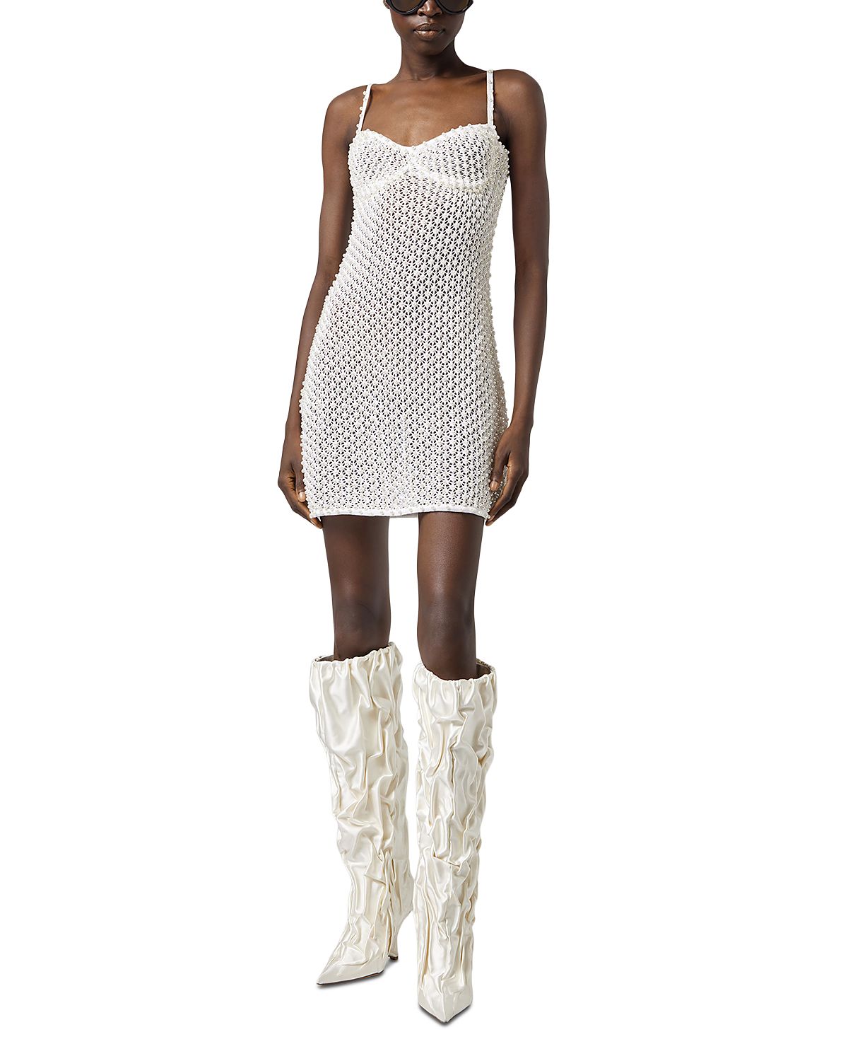 Giuseppe Di Morabito Mini Sweetheart Neck Knit Dress