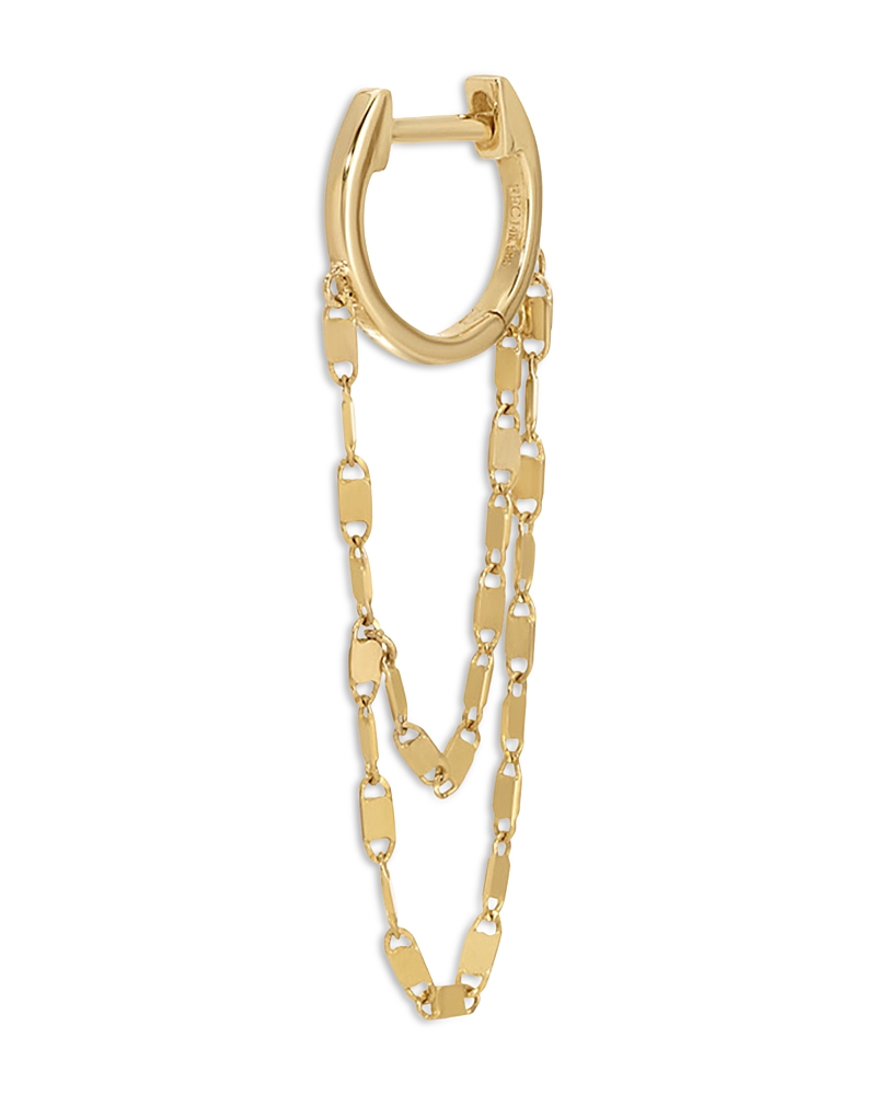 Ef Collection 14K Yellow Gold Multi Chain Huggie Hoop Earring