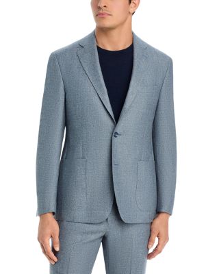Wool, Silk & Linen M&eacute;lange Brushed Regular Fit Suit Jacket