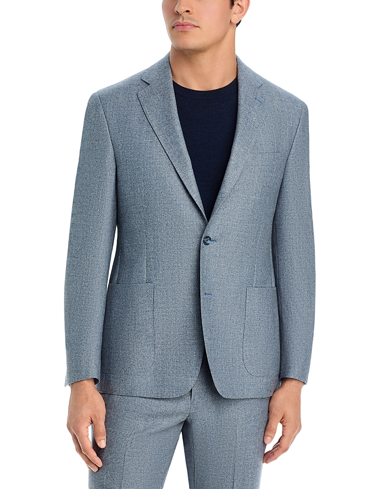 Vince Wool, Silk & Linen Melange Brushed Regular Fit Suit Jacket