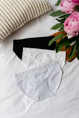 Comfy Undies Cotton Stretch Bikini | Blk, Gry, Wht |3 pack - thumbnail 7