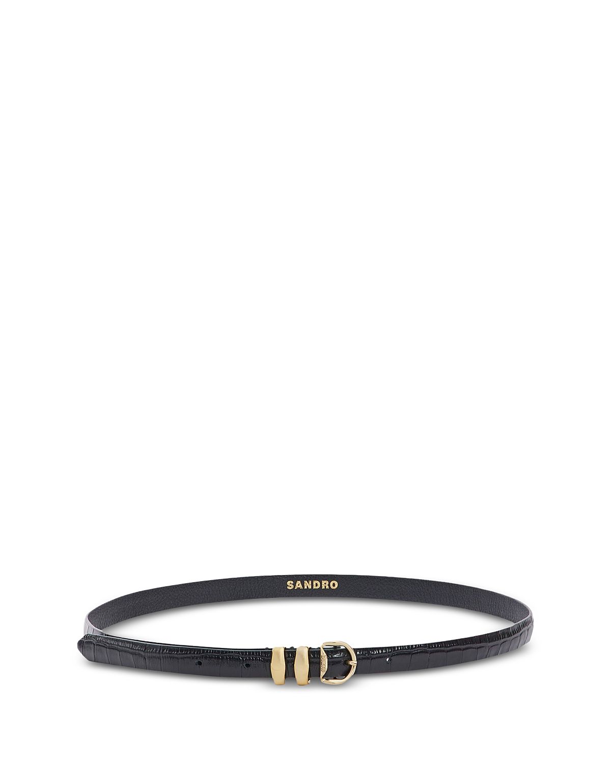 Sandro Women's Flo Croc Embossed Leather Belt