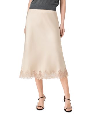 Ennis Satin Lace Midi Skirt