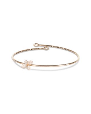 18K Rose Gold Petit Garden Diamond Flower Choker Necklace, 0.30 tcw