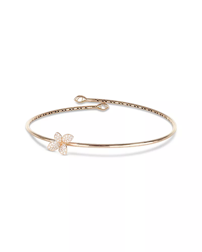 Pasquale Bruni 18K Rose Gold Petit Garden Diamond Flower Choker Necklace, 0.30 tcw