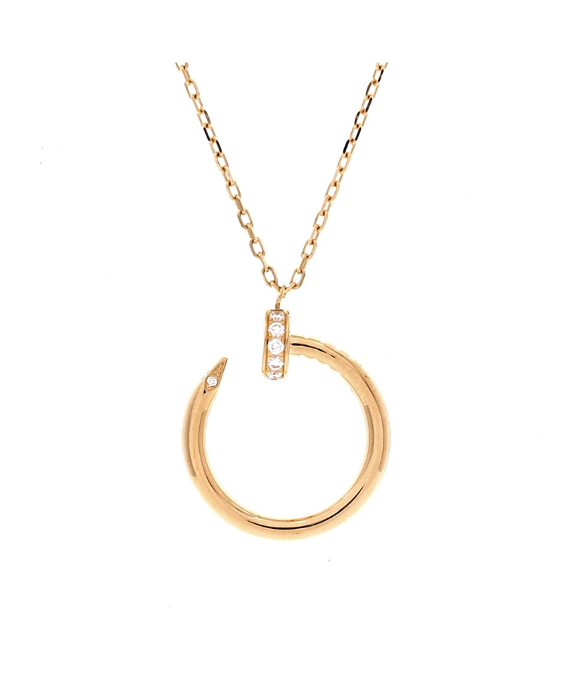 Pre-Owned Cartier Juste un Clou Pendant Necklace 18K Gold with Diamonds, 16