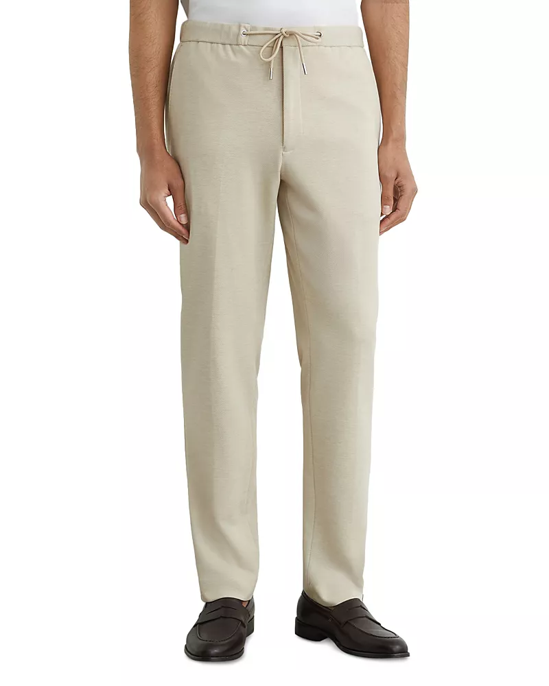 Reiss Gerrard Tailored Fit Textured Jersey Trousers