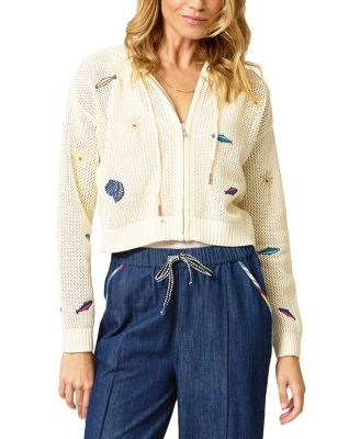  Women's Eden Palm Tree Mesh Cardigan