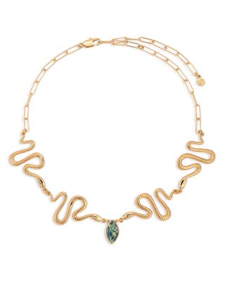 Serpentina Abalone Snake Choker Necklace, 12.25-16.25" 