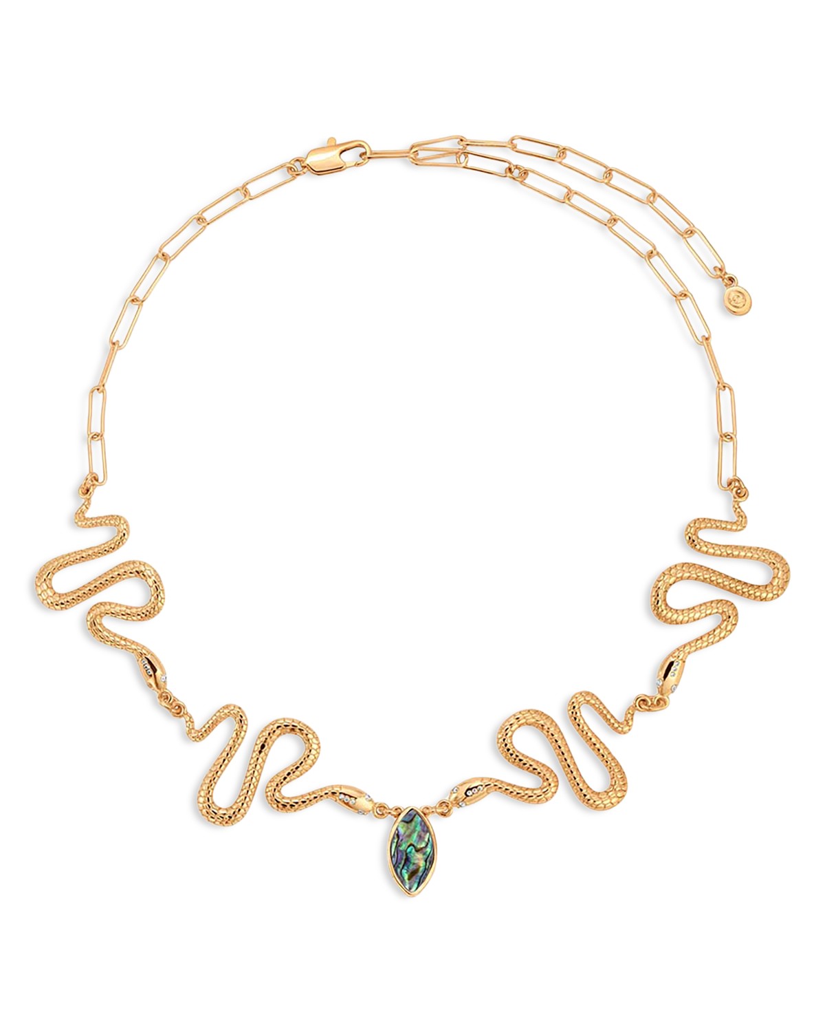 Serpentina Abalone Snake Choker Necklace, 12.25-16.25"