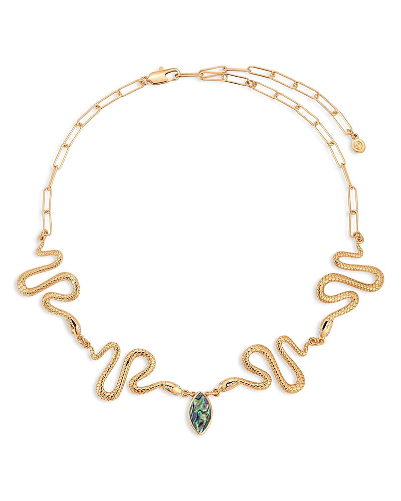 Ettika Serpentina Abalone Snake Choker Necklace, 12.25-16.25