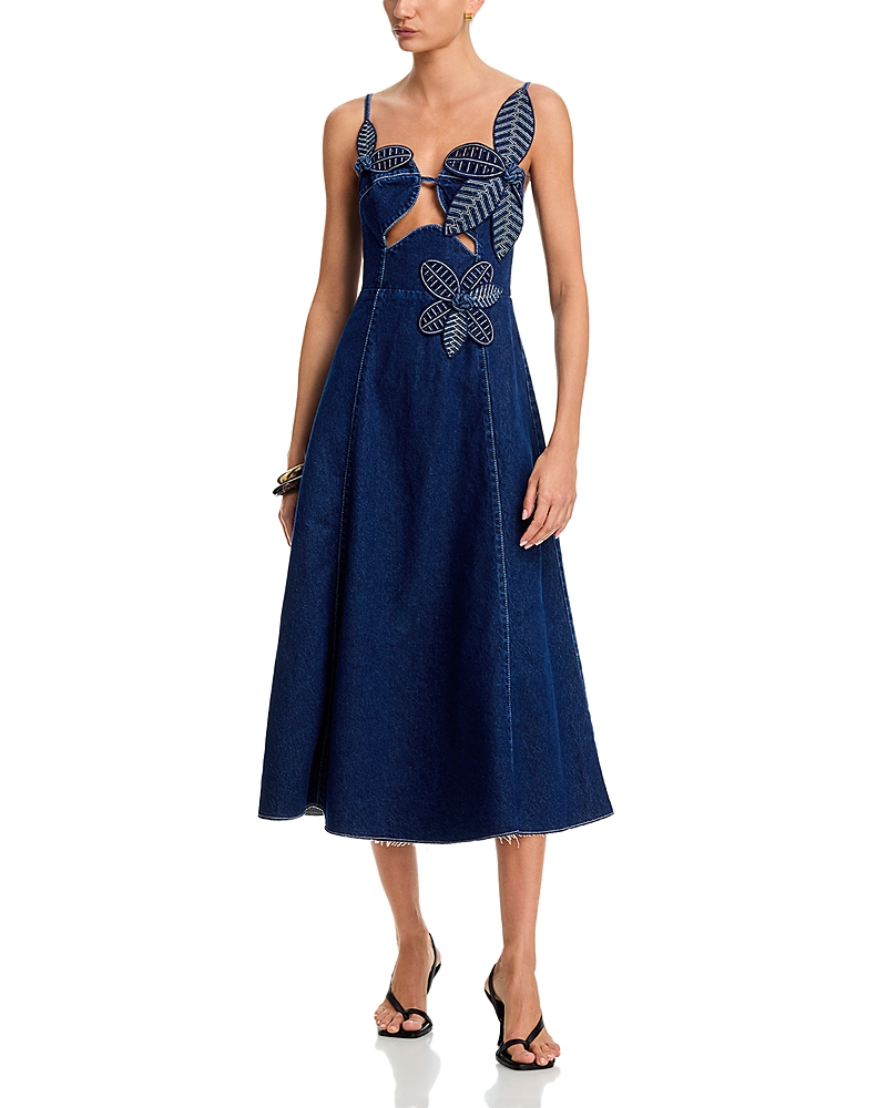 Farm Rio Denim Flower Dress