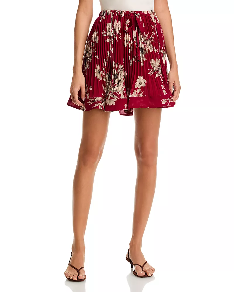 Cinq a Sept Hand Sketched Floral Print Skirt