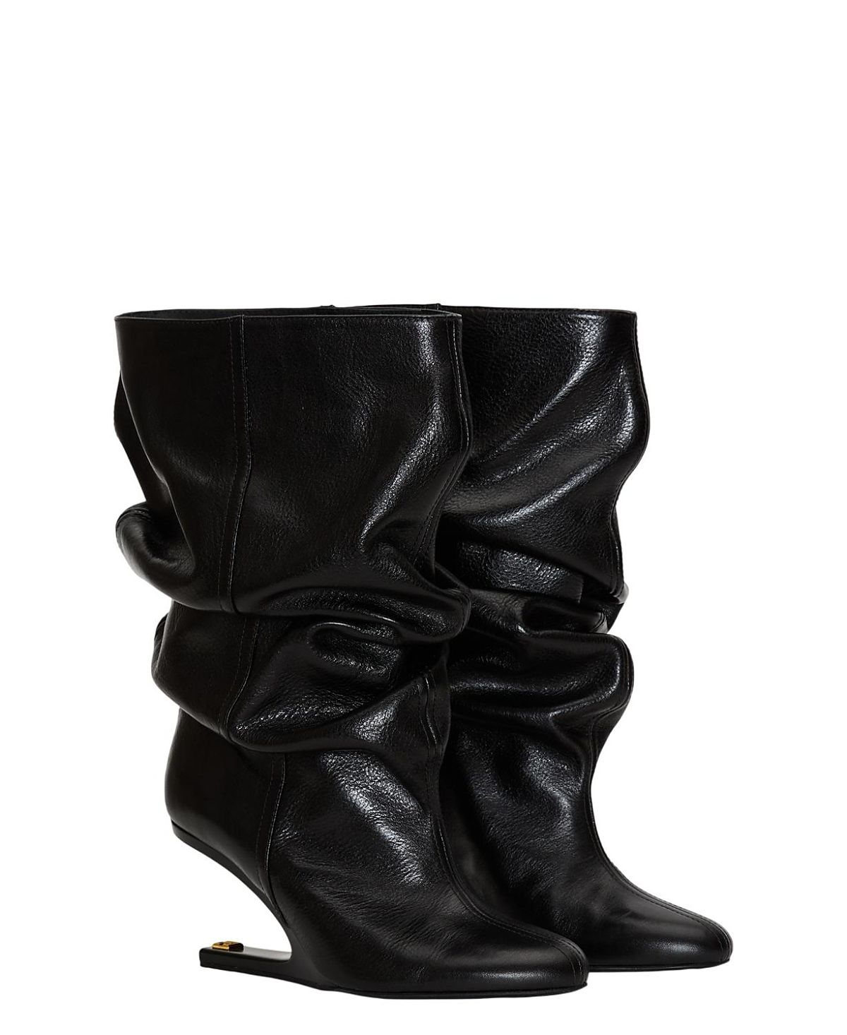 Balmain Women's No Wedge Textured Leather Ankle Boots