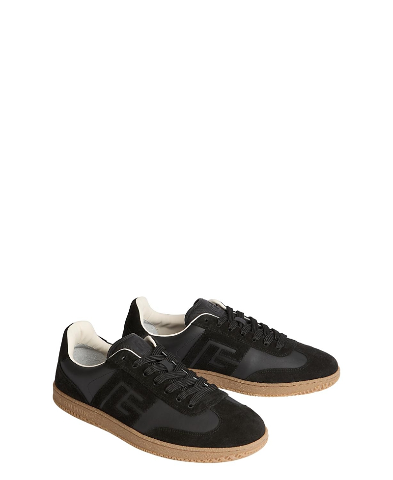 Balmain Swan Suede and Smooth Leather Trainers